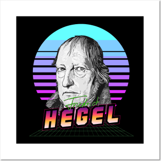 Georg Wilhelm Friedrich Hegel portrait - space synthwave retro Posters and Art